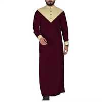 Jubba Thobe Khamis Robe Homme Hiver Haute Qualité Grande Taille Respirant Coton Polyester Islamique Perlé Décontracté Quatre Voies