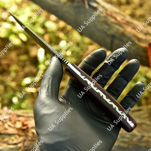 Cuchillo de Supervivencia Táctico para Exteriores, Cuchillo de Caza y Camping de Grado Industrial con Hoja Fija de Acero de Damasco Forjado a Mano, Punta Caída, G10 - Product Image 4