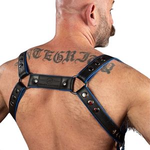 Arnés de Cuero para Hombre, Estilo Hunter, Azul, Correas Ajustables, Arnés Corporal de Cuero Premium para Club - Product Image 2