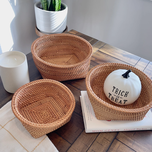 Improved Premium Natural Rattan <b>Basket</b> For Restaurant Serving And Dining <b>Display</b> Hand Woven Rattan <b>Basket</b> And Snack Bread Fruits - Product Image 6