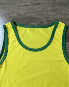 Men's Yellow Sleeveless Tank Top O-Neck Solid Color Casual Breathable Quick Dry Knitted Polyester/Cotton Athletic Wear Summer - Product Image 4