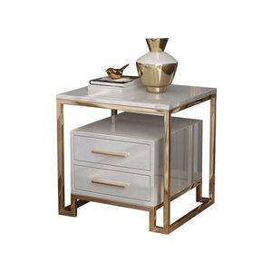 Hot Sale Furniture Marble Top <b>Side</b> <b>Tables</b> <b>Gold</b> Plated Metal End <b>Table</b> for Living Room, Drawing Room, Office Coffee <b>Table</b> - Product Image 6