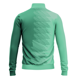 Sudadera de entrenamiento de fútbol para hombre, verde menta a rayas, con cremallera de 1/4, jersey de manga larga, top deportivo para equipo - Product Image 2