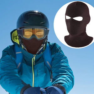 Pasamontañas de punto unisex con 3 orificios, cubrecara transpirable, impermeable, ajustable, cortavientos, gorro tipo bandana completa para exteriores - Product Image 3