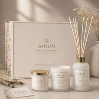 Diffuseur en verre blanc AIKUN, bougie parfumée, bâtonnets aromatiques, coffret cadeau de parfum d'ambiance pour chambre d'hôtel, personnalisation de la marque