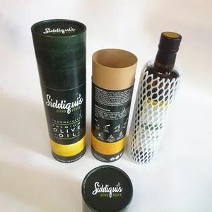 Envases ecológicos de tubos de papel kraft para aceite de oliva con tapas metálicas, caja cilíndrica de cartón, contenedores redondos de papel personalizados para aceite. - Product Image 4