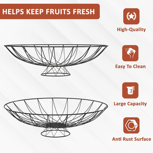 Metal Fruits & <b>Vegetables</b> <b>Basket</b> Bowl with Holding Stand Veggie <b>Baskets</b> for Dining Table Accessories <b>Storage</b> Bowls for Decor - Product Image 5