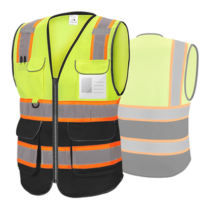 Custom Logo Workwear <b>Uniforms</b> Reflective Safety Vest High Visibility <b>Construction</b> Safety Vest Manufacturer Bulk Supply - Product Image 4