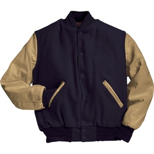 Hot Selling Men's Varsity <b>Jacket</b> for Adults Youth Wool Letterman with Stand Collar <b>Leather</b> Sleeves Multiple Colors Available - Product Image 3