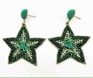 Pendientes de Aro de Lujo Hechos a Mano con Bordado y Cuentas de Cristal, Colgantes de Corazones Decorativos para Bodas y Eventos Festivos, Color Personalizado de Moda - Product Image 5