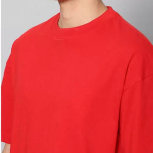 Camiseta de algodón de manga corta con cuello redondo para hombre, corte regular, color liso, estilo casual, tejido de punto, OEM ODM - Product Image 6