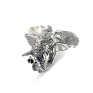 Elegant Silver <b>Elephant</b> Napkin Ring Handcrafted Safari <b>Table</b> Decor Luxury Textured Metal <b>Elephant</b> Napkin Holder - Product Image 1