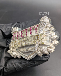 เครื่องประดับแร็ปเปอร์สไตล์ Iced Out สำหรับสตรีทแวร์ เงินแท้ 925 ชุบทอง 18K จี้ห้อยคอสุดหรู สั่งทำได้ตามชื่อ/ตัวอักษร/โลโก้ ของขวัญสำหรับเขา - Product Image 4