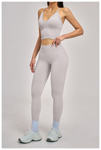 Highly Professional Women,s Slim Fit Workout Sportswear 2-Piece Set Includes High Waist Leggie Bra <b>Plus</b> <b>Size</b> Crystal Stitch - Product Image 6