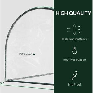 Serre de jardin portable d'extérieur 7 L x 3 L x 2,5 H avec 4 couvertures en PVC zippées, serre tunnel avec 4 portes zippées - Product Image 6