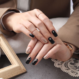 Tiras de uñas de gel negro superventas ShineB #45895 pegatinas de uñas fáciles 3D de alta calidad artículo de moda para salones hecho en Corea - Product Image 5