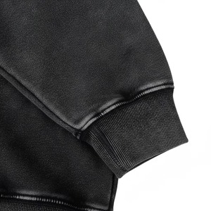 Sweat-shirt à col rond noir délavé pour homme, 100 % coton molletonné, coupe classique, pull décontracté pour l'hiver, imprimé numérique, manches longues - Product Image 2