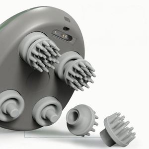 High Quality Eco-Friendly <b>Silicone</b> Silent <b>Scalp</b> <b>Massager</b> One Button Control Waterproof Rotation Head Spa Massage Home Travel Use - Product Image 6