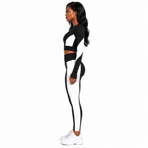 Custom Women's Yoga Set Breathable Seamless Sports Bra High Waist Leggings Fitness Activewear ODM Manufacturer - Product Image 2
