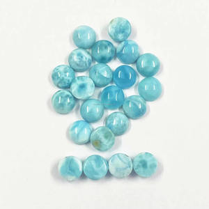 Larimar natural 8mm redondo parte posterior plana cabujón calibrado piedra preciosa suelta joyería hecha a mano en el precio de fábrica del distribuidor al por mayor - Product Image 3