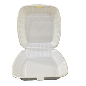 White Disposable Clamshell Food <b>Container</b> Single Compartment Takeaway Lunch Box - Product Image 6