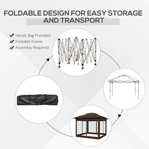 "12x12 Dark Brown Pop up <b>Canopy</b> <b>Tent</b> with Carry Bag for Instant Sun Shelter Shade" - Product Image 6