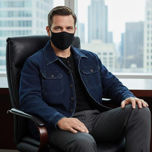 Chaqueta 2024, Camisas Vaqueras de Talla Grande para Hombre, Estilo Casual, Camisas Vaqueras de Moda con Personalidad, Color Azul Sólido para Hombre - Product Image 1