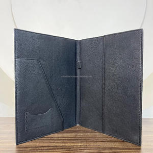 Multifunction Vintage Checkered Design Portfolio Custom logo <b>Document</b> <b>Holder</b> Luxury Hand Tooled Genuine Leather Portfolio Binder - Product Image 6