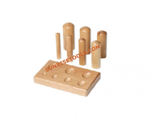 Wooden Jewelry Casting Mold <b>Set</b> with Irregular Shape <b>Punch</b> Dies 7-Piece with Block for DIY Craft Making Tools - Product Image 2