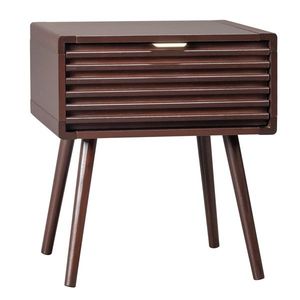 Wooden 1-Drawer Nightstand End Side Table for Living Room Bedroom - Product Image 1