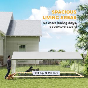 Cuccia per Cani da Esterno Resistente con Tetto Impermeabile, 2 Chiusure Sicure, Recinto a Catena 20x10x7 per Giardino, Gabbia per Animali Domestici - Product Image 5