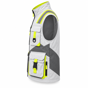 Chaleco de Seguridad Reflectante para Hombre y Mujer con Tela Fluorescente Brillante, Cierre Frontal con Cremallera y Prácticos Bolsillos Laterales para el Trabajo Diario - Product Image 2