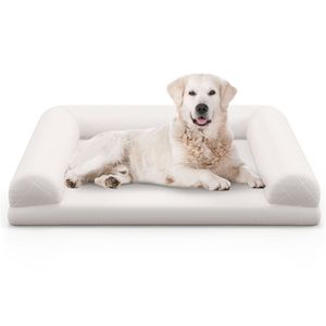 Cuccia Ortopedica per Cani da 36 Pollici Beige con Materasso in Schiuma a Uovo e Rivestimento Rimovibile Lavabile - Divano per Animali Domestici Confortevole per Umani e Animali - Product Image 1