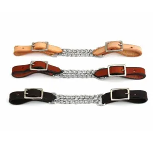 Best Quality - Western Double Chain Curb Strap for Western Bridle Headstall - Argentinian Cow Leather