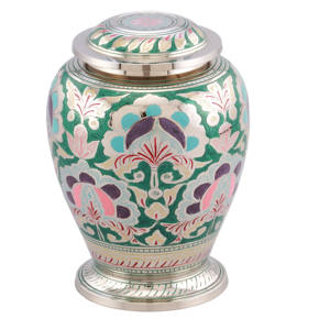 Urnes de crémation adultes en laiton gravées par belle conception de haute qualité avec la couleur multi finie pour des cendres. - Product Image 2