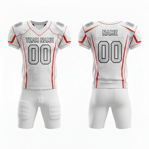 Ensemble d'uniformes de football américain personnalisés pour hommes, tenue de sport d'équipe personnalisée pour adultes, comprenant maillot, pantalon et short grande taille 100% - Product Image 2