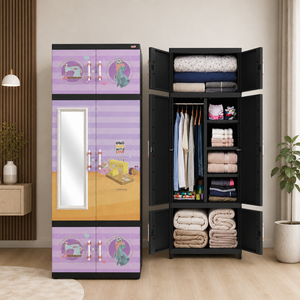Armario de Plástico Naiba Fit Pro con Puertas Planas, Espejo y Perchero para Ropa y Almacenamiento en el Dormitorio - Product Image 1