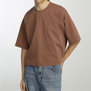 Camisetas de Algodón de Punto Personalizadas de Corte Regular, Modernas para Hombre, Clásicas de Manga Corta, Cuello Redondo, Manga Raglán, Algodón Grueso - Product Image 4