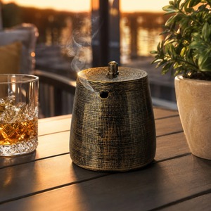 <b>Vintage</b> Brass Round <b>Ashtray</b> with Smokeless Design for Home Use - Product Image 5
