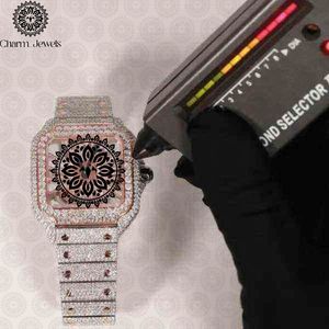 Montre de luxe pour homme Charm Jewels en acier inoxydable, boîtier incrusté de diamants, mouvement mécanique, cadran 40 mm, bracelet 20 mm, étanche 10 bars - Product Image 2