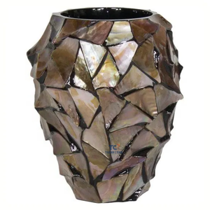 Vase de fleur en fibre de verre de coquille de mer marron en pays-bas/fournisseur de Vase en nacre - Product Image 1