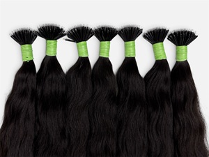 Natural Black Wave Non Remy Human Hair <b>Extensions</b> <b>Micro</b> Link Nano Tip Full Ends - Product Image 1