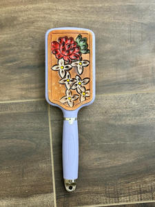 Cepillo de pelo rústico y elegante con mango de cuero para Glam sin esfuerzo, peine de cuero hecho a mano Real, accesorios para el cabello, regalo para ella - Product Image 2