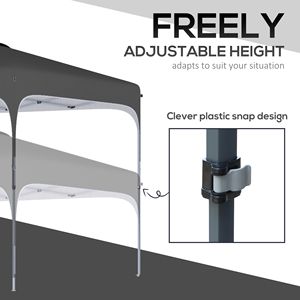 8FT X 8FT Pop up <b>Canopy</b> <b>Tent</b> Adjustable Height Foldable Gazebo with Carry Bag Wheels 4 Leg Weight Bags Gardening Accessory - Product Image 6