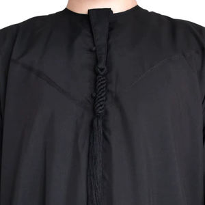 Thobe Abaya pour homme pour la prière du Ramadan et de l'Aïd, longueur au sol, en coton respirant et léger, pour soirée et fête, Dishdasha - Product Image 2