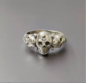 Artisan Crafted Three Skull 925 Sterling Silver <b>Ring</b> Handmade Unisex Jewelry For Daily Wear - Product Image 1