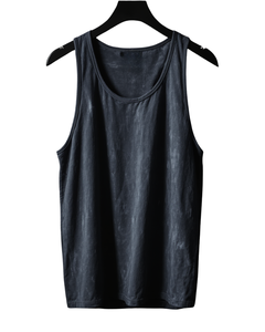 Débardeur de sport vintage pour homme, noir délavé à l'acide, style stringer - Product Image 3