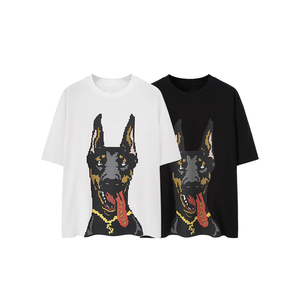 เสื้อยืดแขนสั้นผู้ชายทรงหลวมพิมพ์ลายดีไซน์ใหม่สำหรับฤดูร้อน ผ้าฝ้าย 100% น้ำหนัก 300 กรัม สวมใส่สบาย ขายส่งราคาถูก - Product Image 1