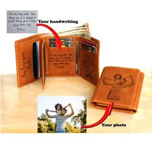 กระเป๋าสตางค์หนังแท้แบบพับสามตอน พรีเมียม สำหรับผู้ชาย ป้องกัน RFID  ใส่บัตรเครดิตได้  บางเฉียบ  พร้อมสลักโลโก้ตามสั่ง รุ่น NTW-0036B - Product Image 5
