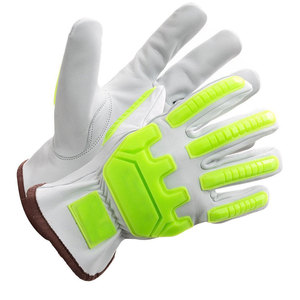 Gants de mécanicien en cuir de vachette de haute qualité, résistants à la chaleur, robustes, résistants aux chocs, avec revêtement à pois, doublure en Kevlar, TPR - Product Image 6